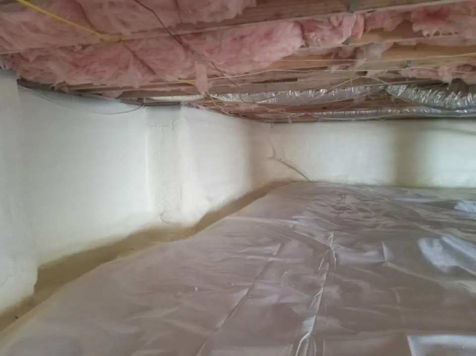 Crawl space encapsulation with closed-cell spray foam for Roof Maintenance in Reston